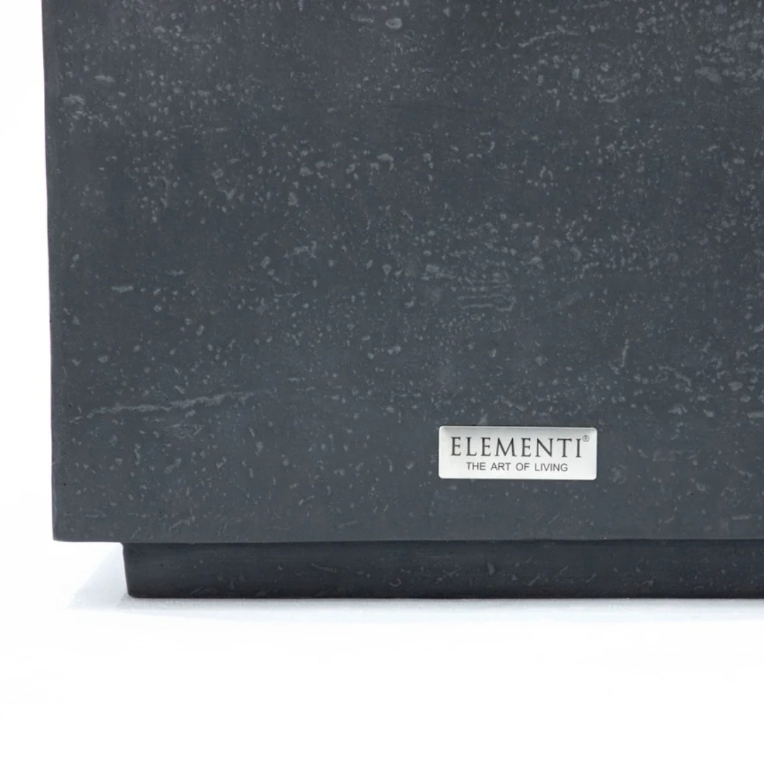 Elementi Tevere Slate Black 18" Square Concrete Side Table