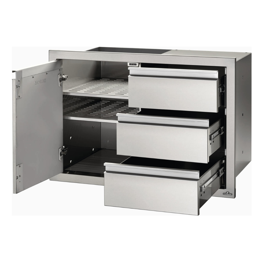 Napoleon 36 x 24 inch Single Door & Triple Drawer Combo