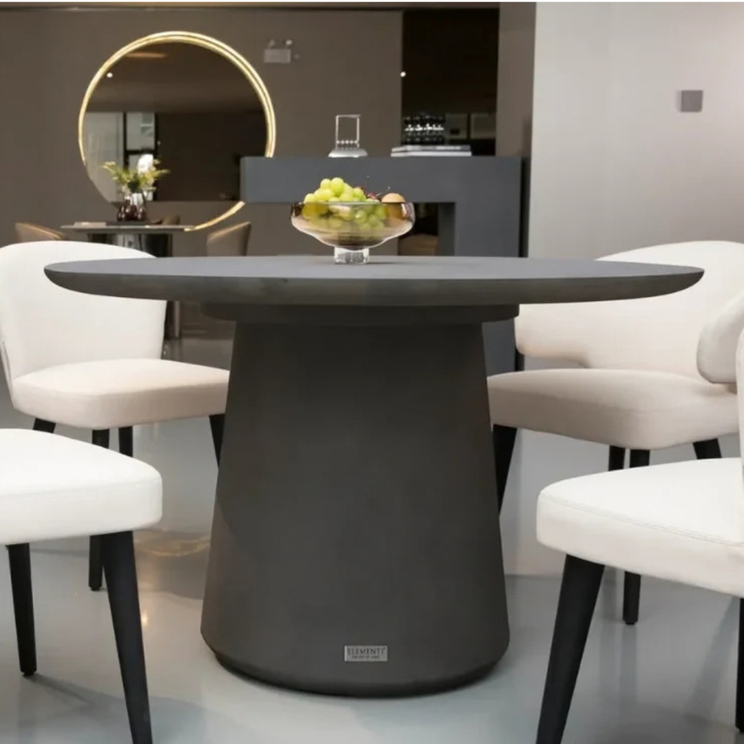Elementi Rio 60" Round Concrete Dining Table- Space Gray