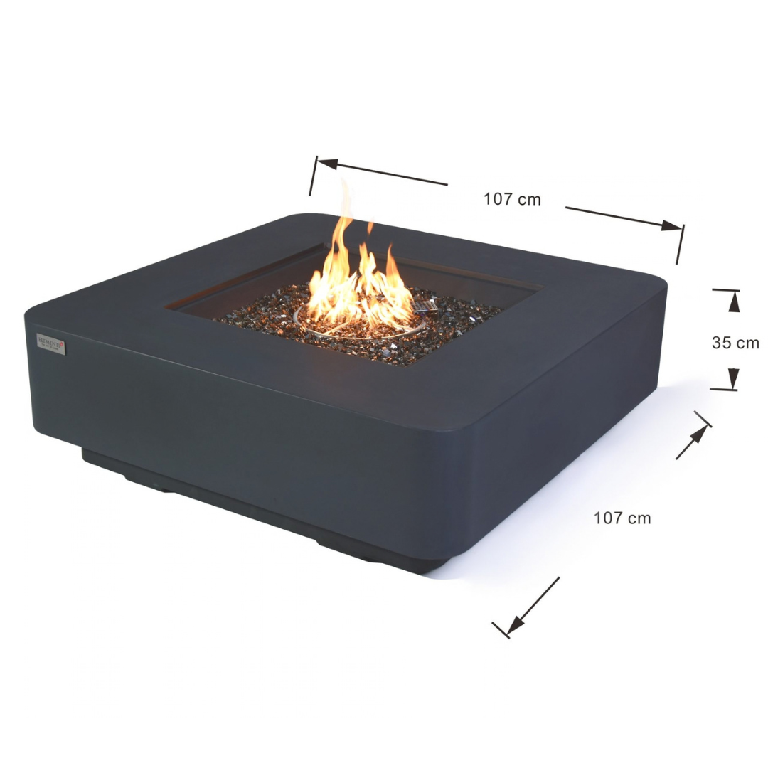 ELEMENTI PLUS BERGAMO Fire Table -Dark Gray