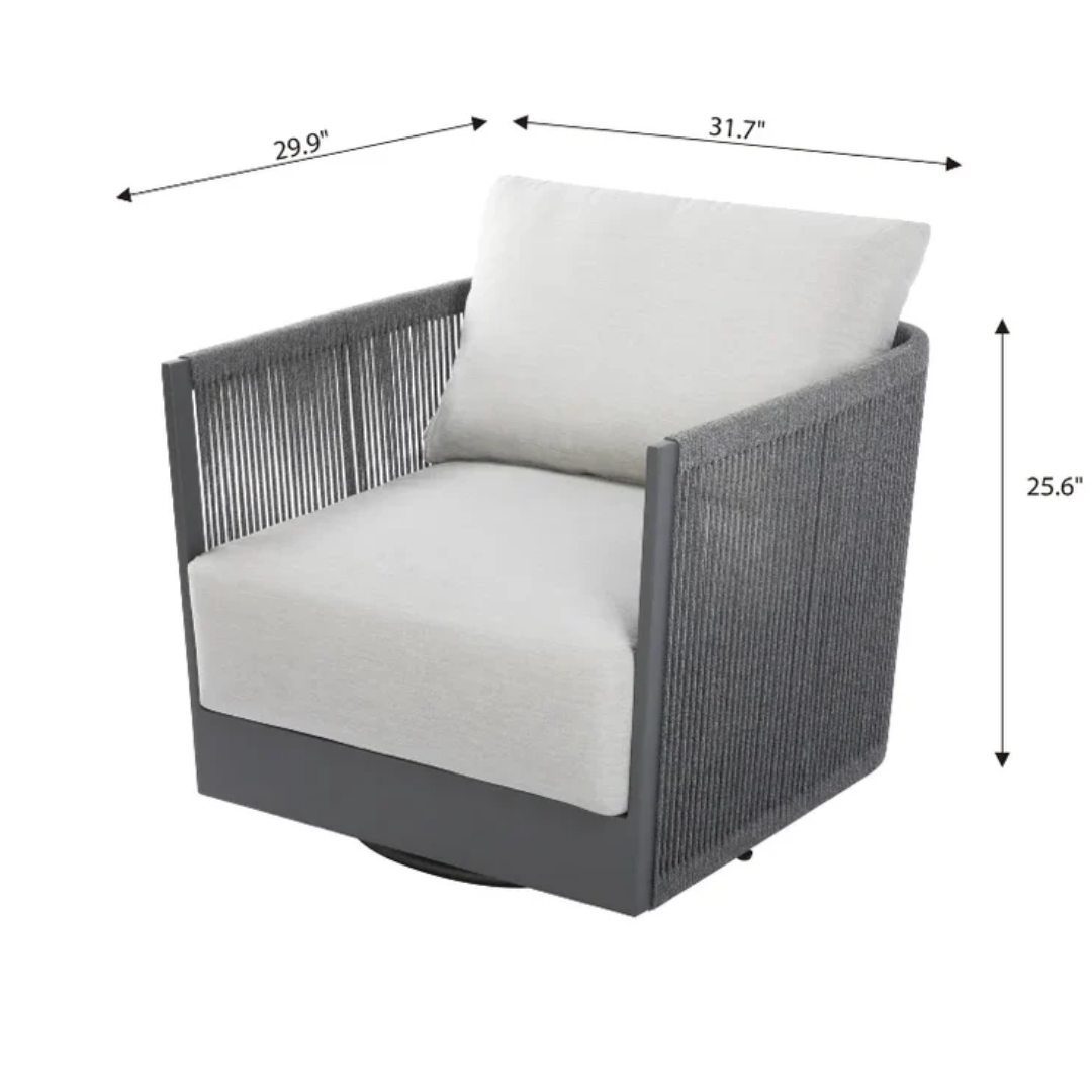 Elementi Capri Outdoor Aluminum Swivel Chair with Sunbrella® Cushions