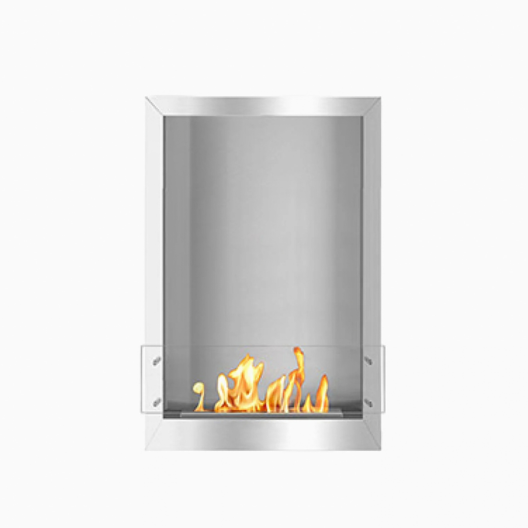 Bioflame 24" Firebox – Single-sided Flush Mount with 16" Burner – Stainless Steel