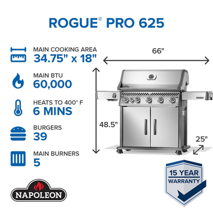 Napoleon  Rogue® PRO 625 SIB with Infrared Side Burner