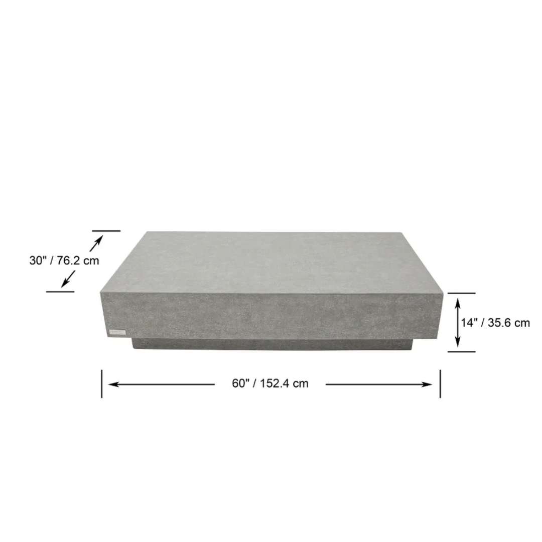 Elementi Tevere 60" Concrete Coffee Table - Space Gray