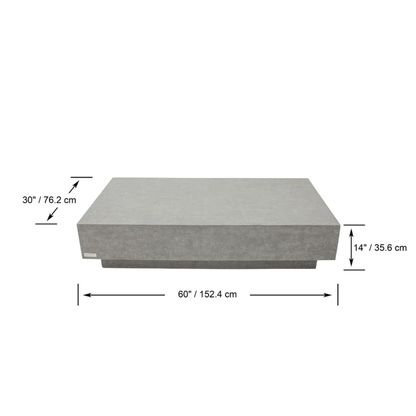 Elementi Tevere 60" Concrete Coffee Table - Space Gray