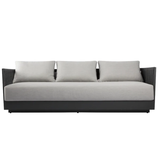 Elementi Capri Outdoor Aluminum 3-Seat Sofa with Sunbrella® Cushions