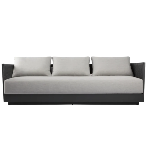 Elementi Capri Outdoor Aluminum 3-Seat Sofa with Sunbrella® Cushions