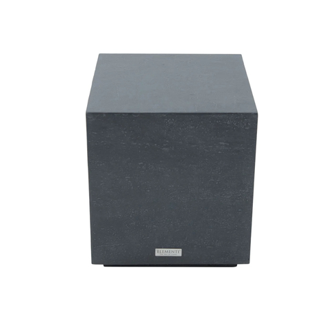Elementi Tevere Slate Black 18" Square Concrete Side Table