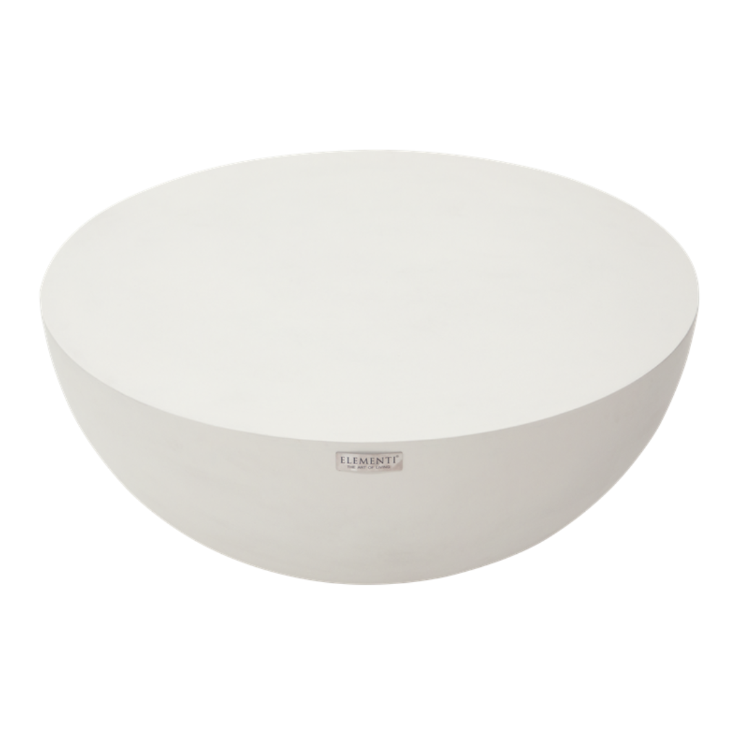 Elementi Chronos Cream White 34" Concrete Coffee Table Medium