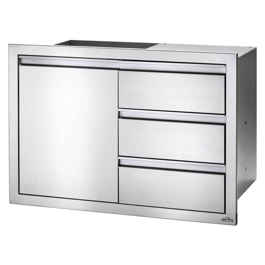 Napoleon 36 x 24 inch Single Door & Triple Drawer Combo