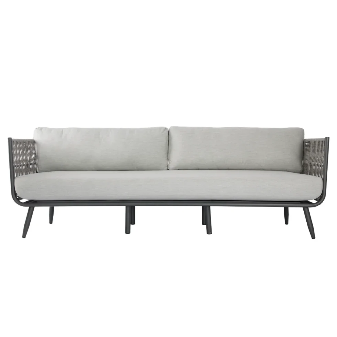 Elementi Milano Outdoor Aluminum 3-Seat Sofa with Sunbrella® Cushions