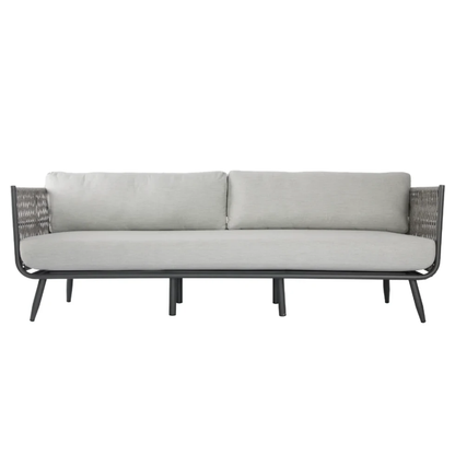 Elementi Milano Outdoor Aluminum 3-Seat Sofa with Sunbrella® Cushions
