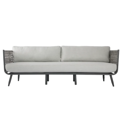 Elementi Milano Outdoor Aluminum 3-Seat Sofa with Sunbrella® Cushions