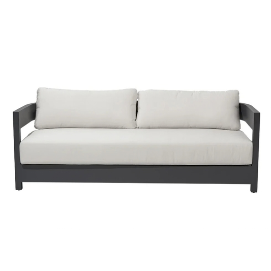 Elementi Monaco 80" Powder-Coated Aluminum Patio Sofa with Sunbrella® Cushions