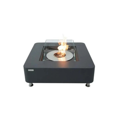 Elementi Perth 40" Square Slate Black Concrete Ethanol Fire Table
