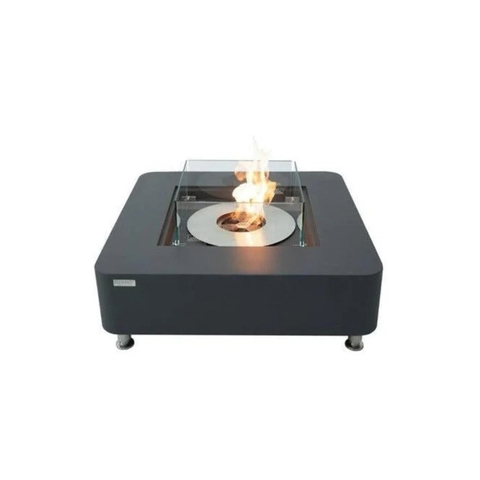Elementi Perth 40" Square Slate Black Concrete Ethanol Fire Table