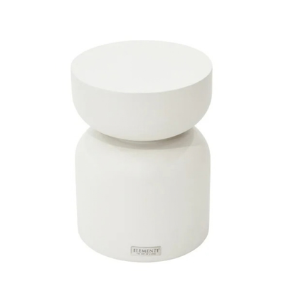 Elementi Chronos Cream White 13.8" Concrete Side table Small