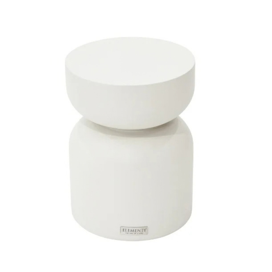 Elementi Chronos Cream White 13.8" Concrete Side table Small