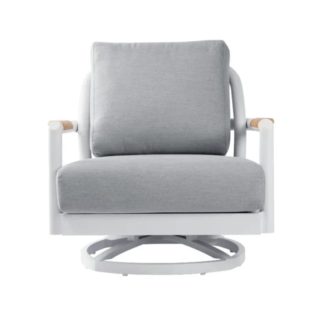 Elementi Santorini Outdoor Aluminum Swivel Chair with Sunbrella® Cushions