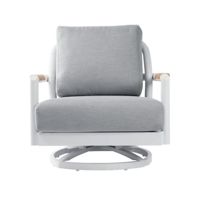 Elementi Santorini Outdoor Aluminum Swivel Chair with Sunbrella® Cushions