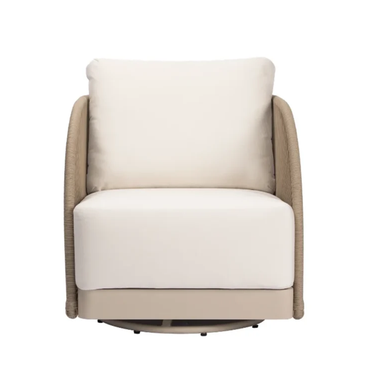 Elementi Malibu Outdoor Aluminum Swivel Chair with Sunbrella® Cushions
