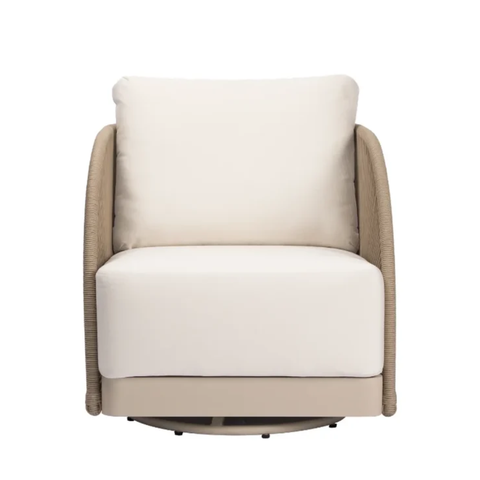 Elementi Malibu Outdoor Aluminum Swivel Chair with Sunbrella® Cushions