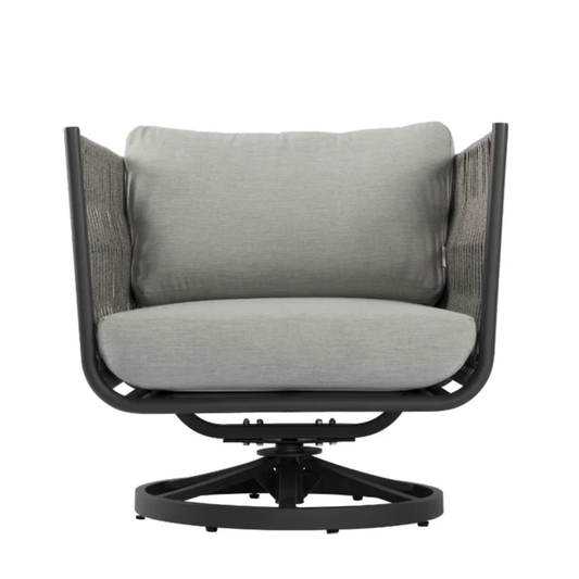 Elementi Milano Outdoor Aluminum Swivel Chair with Sunbrella® Cushions