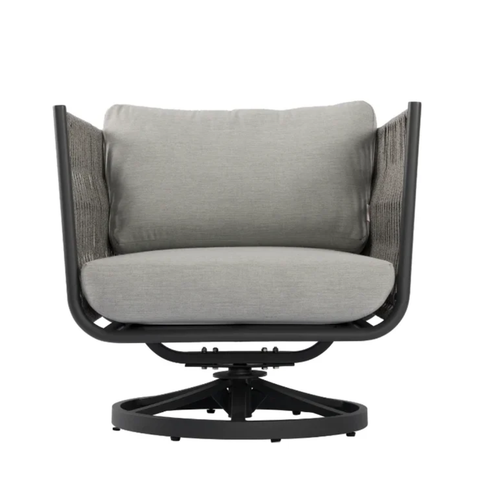 Elementi Milano Outdoor Aluminum Swivel Chair with Sunbrella® Cushions