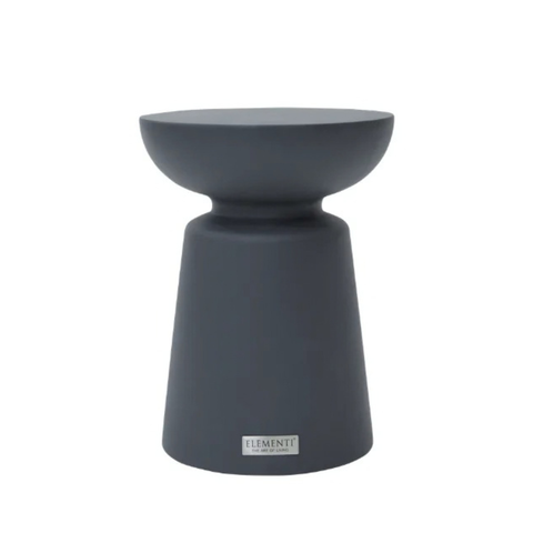 Elementi KYLIX Slate Black 13.8" Round Small Concrete Side table
