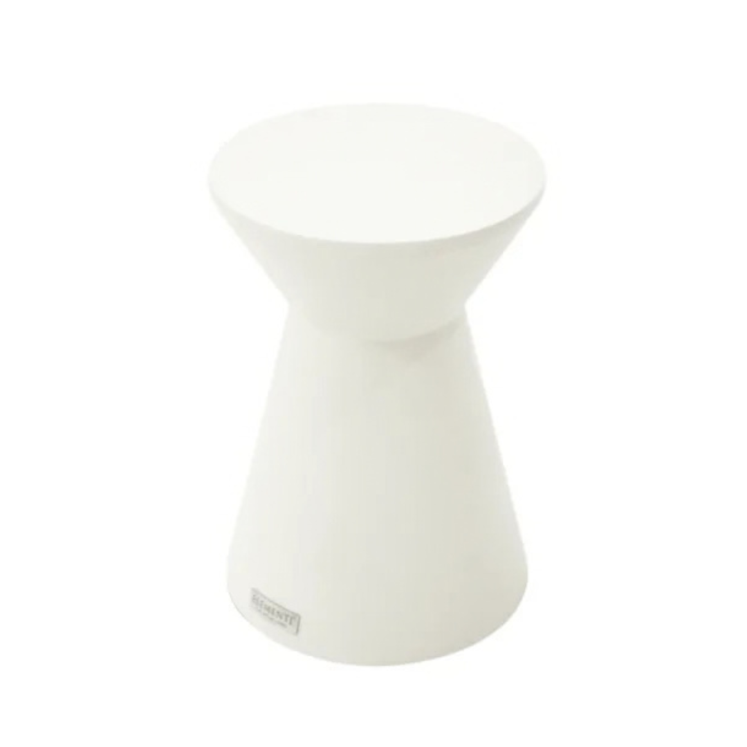 Elementi Rome Cream White 13.8" Concrete Side table Small