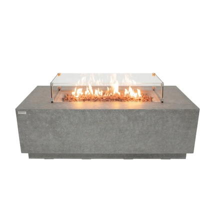 Elementi Andes 66" Concrete Fire Table with Built-In Tank Storage