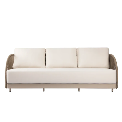 Elementi Malibu Outdoor Aluminum 3-Seat Sofa with Sunbrella® Cushions
