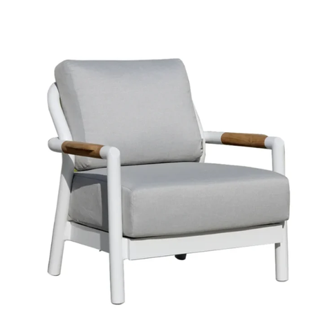 Elementi Santorini Outdoor Aluminum Lounge Chair with Sunbrella® Cushions