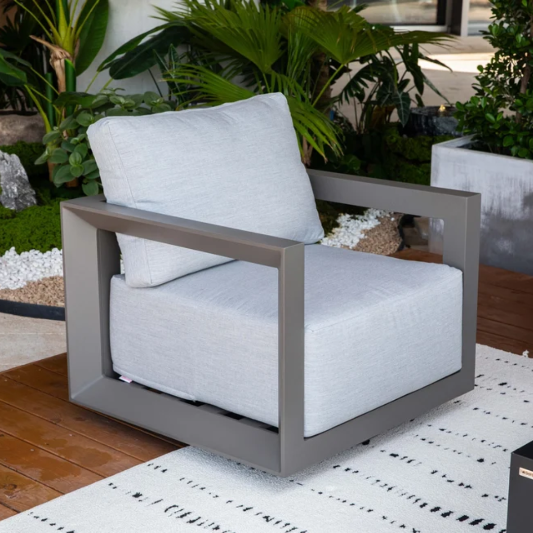 Elementi Newport Outdoor Aluminum Swivel Chair with Sunbrella® Cushions