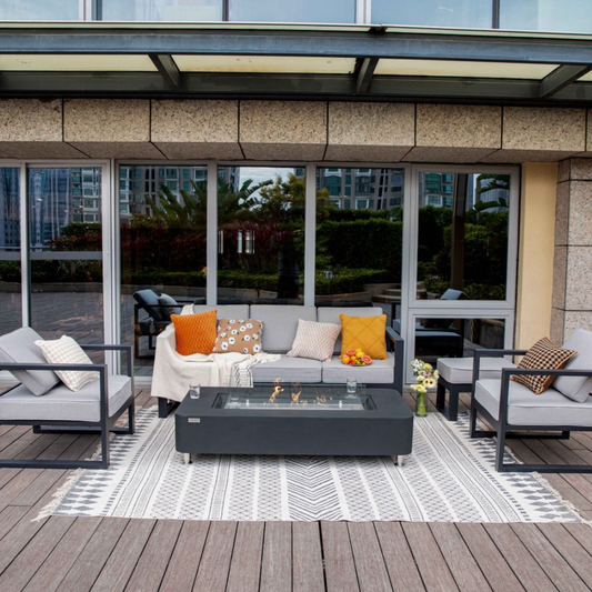 Elementi Sydney 30" Rectangle Slate Black Concrete Ethanol Fire Table