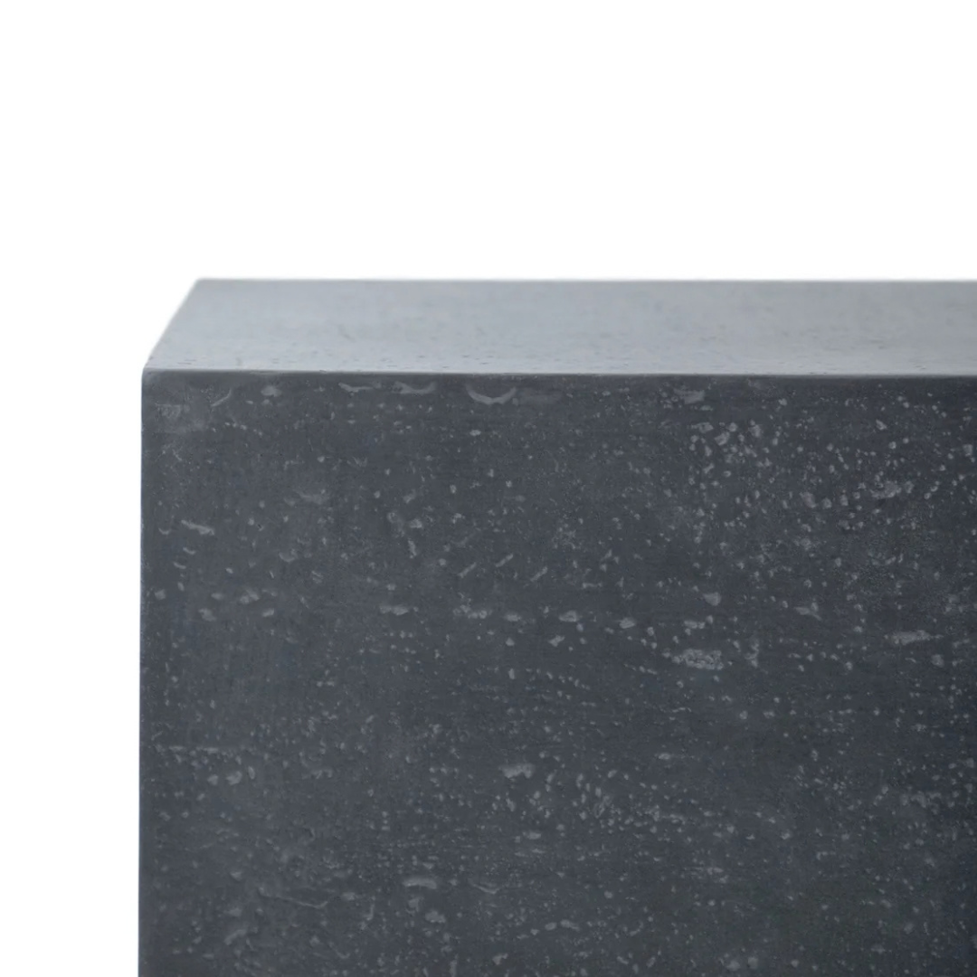 Elementi Tevere Slate Black 18" Square Concrete Side Table