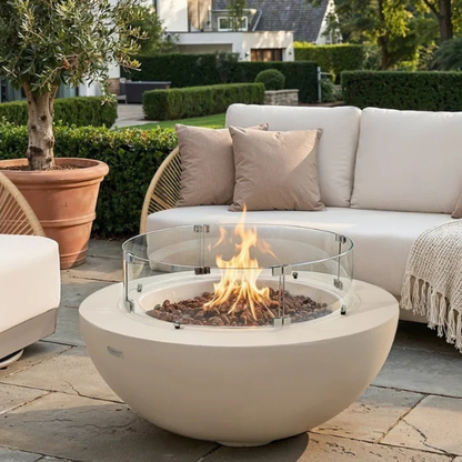 Elementi Lunar Bowl 42" Concrete Fire Table