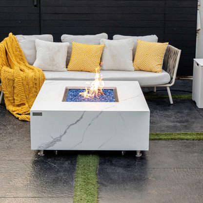 ELEMENTI PLUS BIANCO Marble Porcelain Fire Table