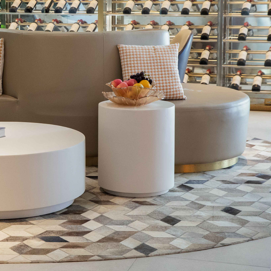 Elementi ROME Column Series Side Table - Cream White