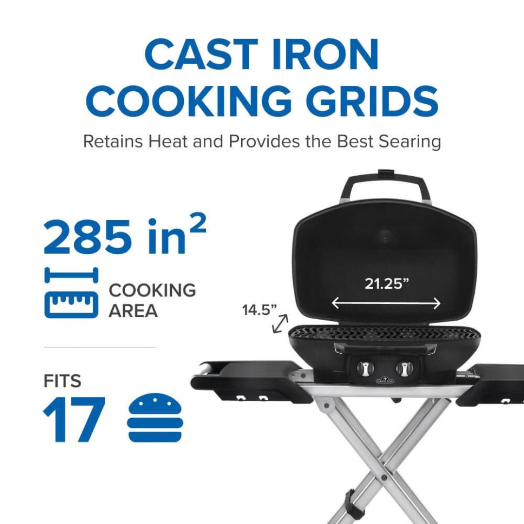 Napoleon TravelQ™ PRO285X Portable Propane Gas Grill with Scissor Cart (Black)