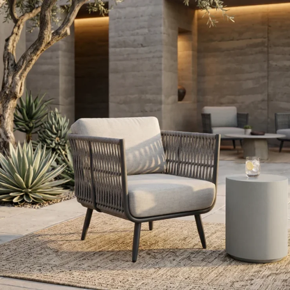 Elementi Milano Outdoor Aluminum Lounge Chair with Sunbrella® Cushions