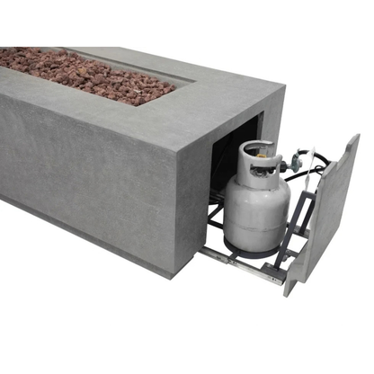 Elementi Andes 66" Concrete Fire Table with Built-In Tank Storage