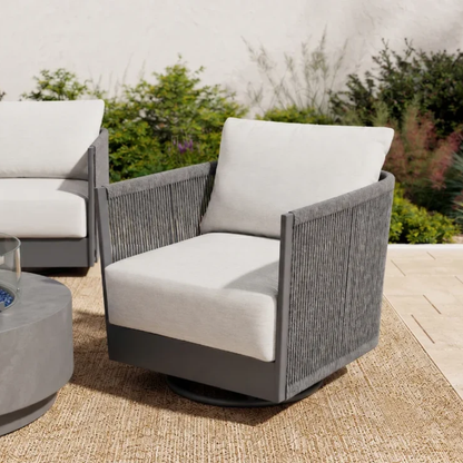 Elementi Capri Outdoor Aluminum Swivel Chair with Sunbrella® Cushions