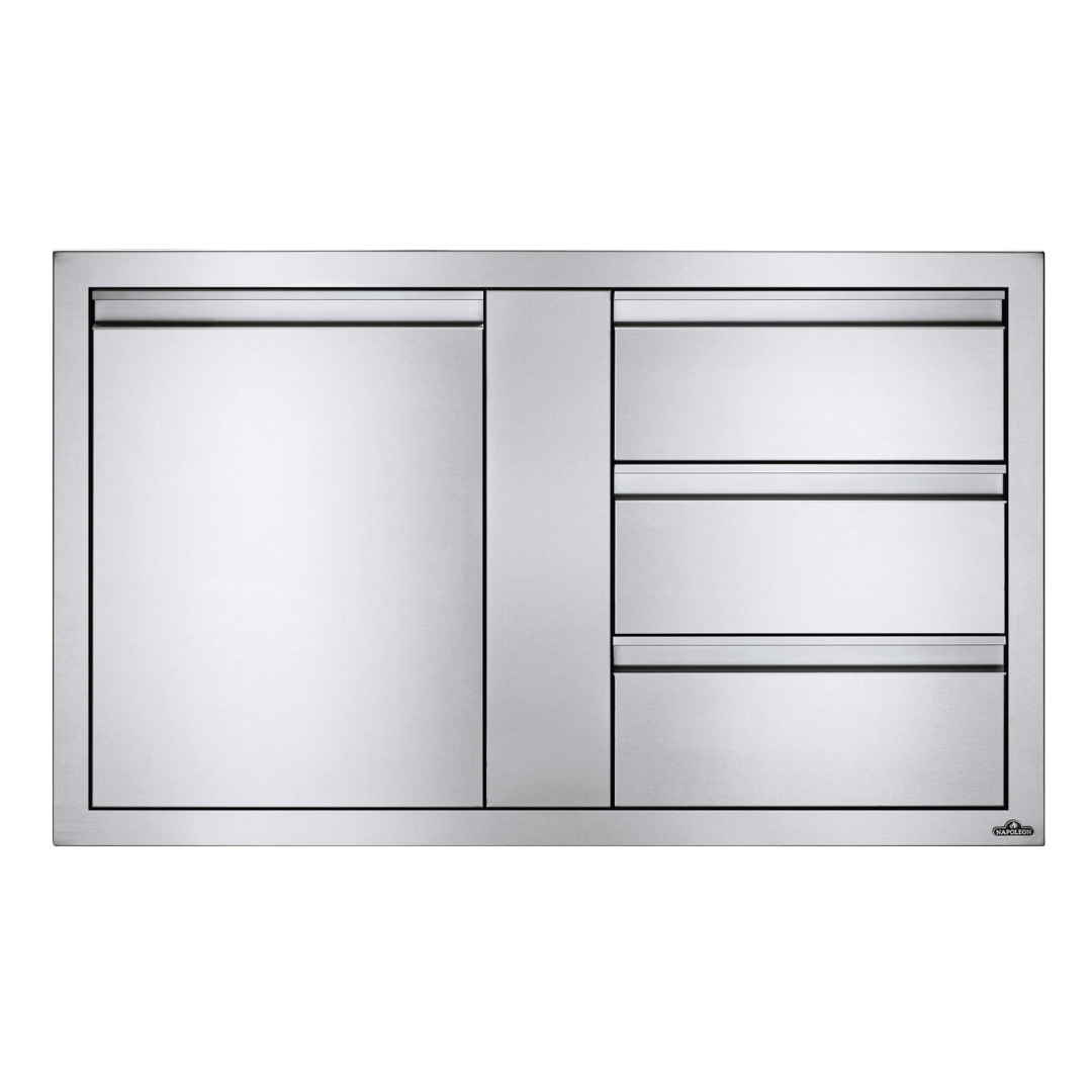 Napoleon 42 x 24 inch Large Single Door & Triple Drawer