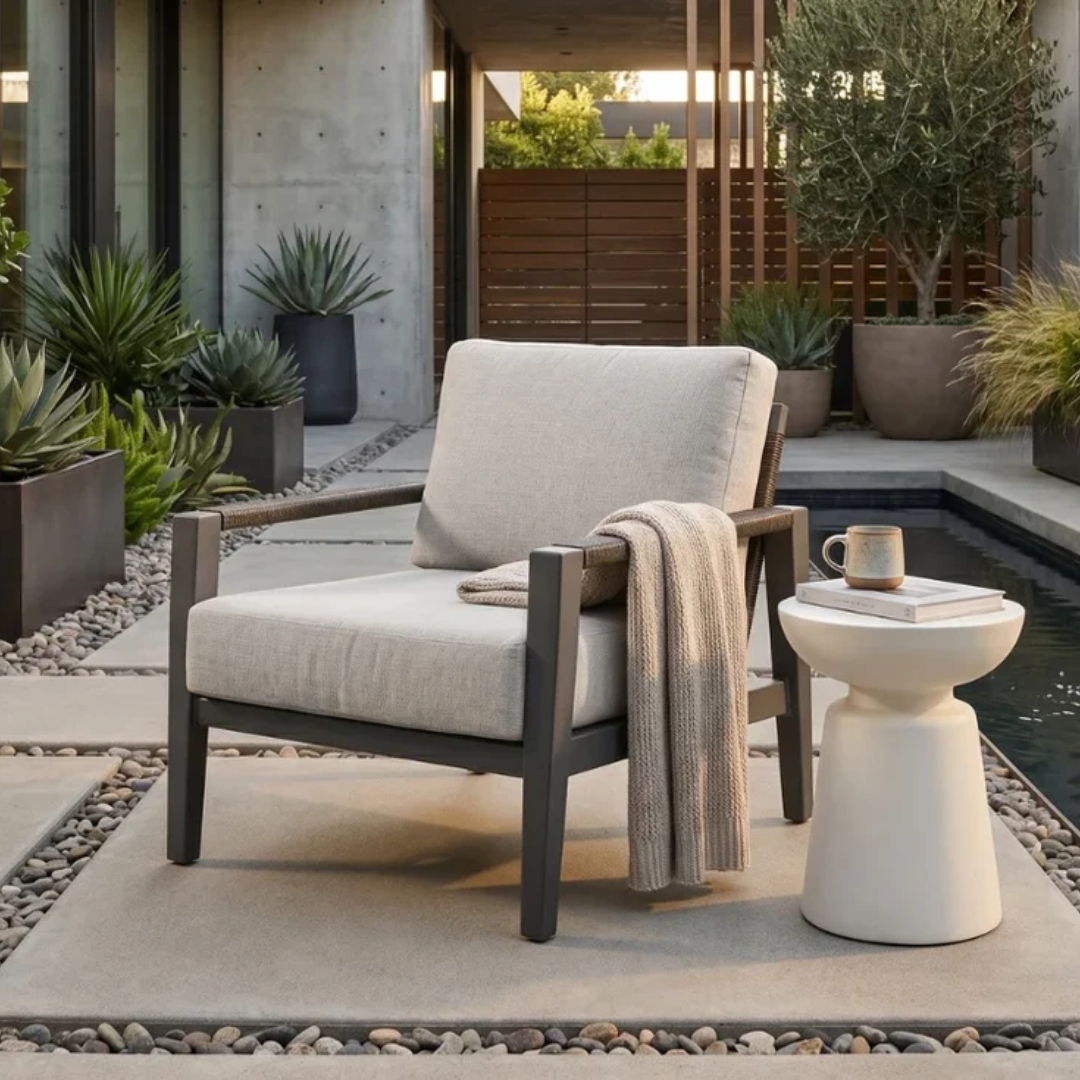 Elementi Laguna Outdoor Aluminum Lounge Chair with Sunbrella® Cushions