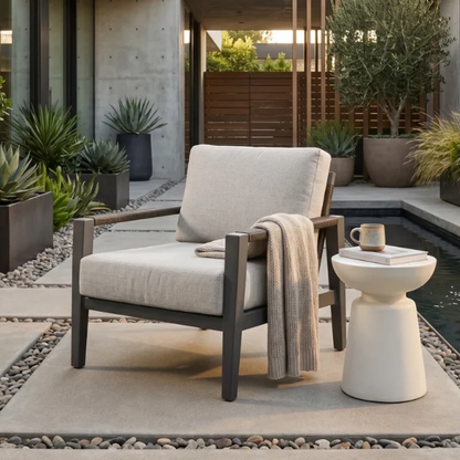 Elementi Laguna Outdoor Aluminum Lounge Chair with Sunbrella® Cushions