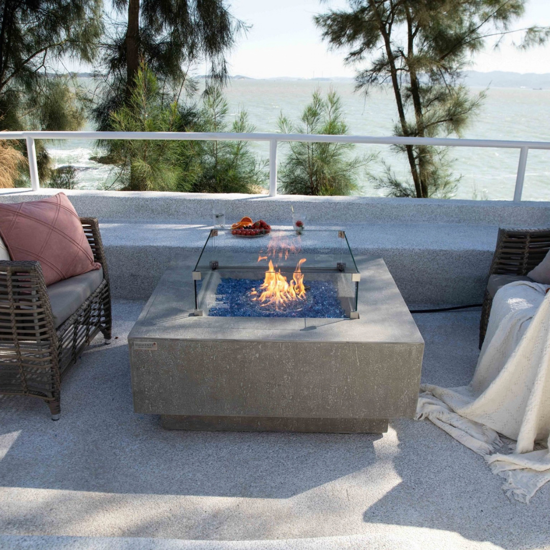 ELEMENTI PLUS VICTORIA Fire Table Light Gray