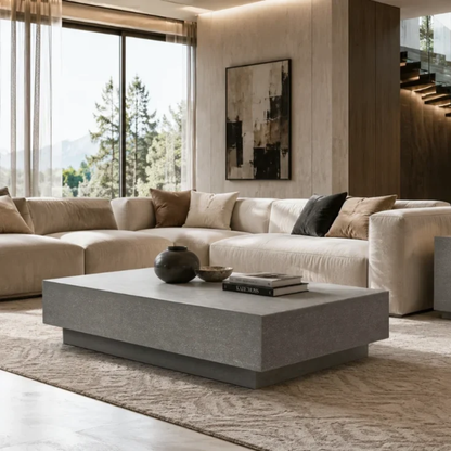 Elementi Tevere 60" Concrete Coffee Table - Space Gray