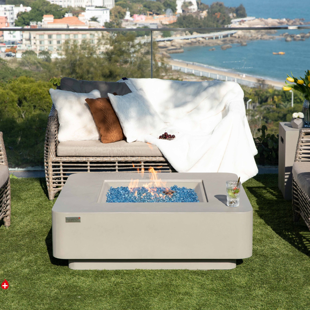 ELEMENTI PLUS LUCERNE Fire Table - Light Gray