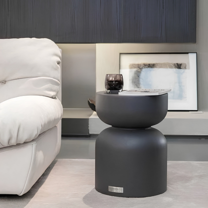 Elementi Chronos Slate Black 13.8" Concrete Side table Small